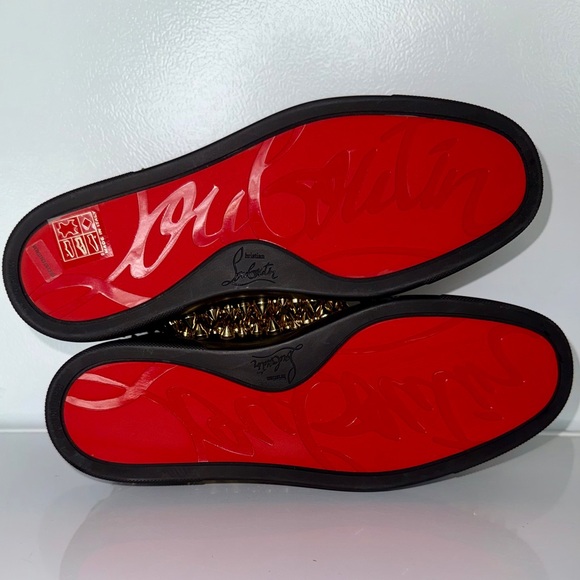 Christian Louboutin Louis Orlato Black and Gold Studded Sneakers s EU 41 US 10 - Picture 9 of 13